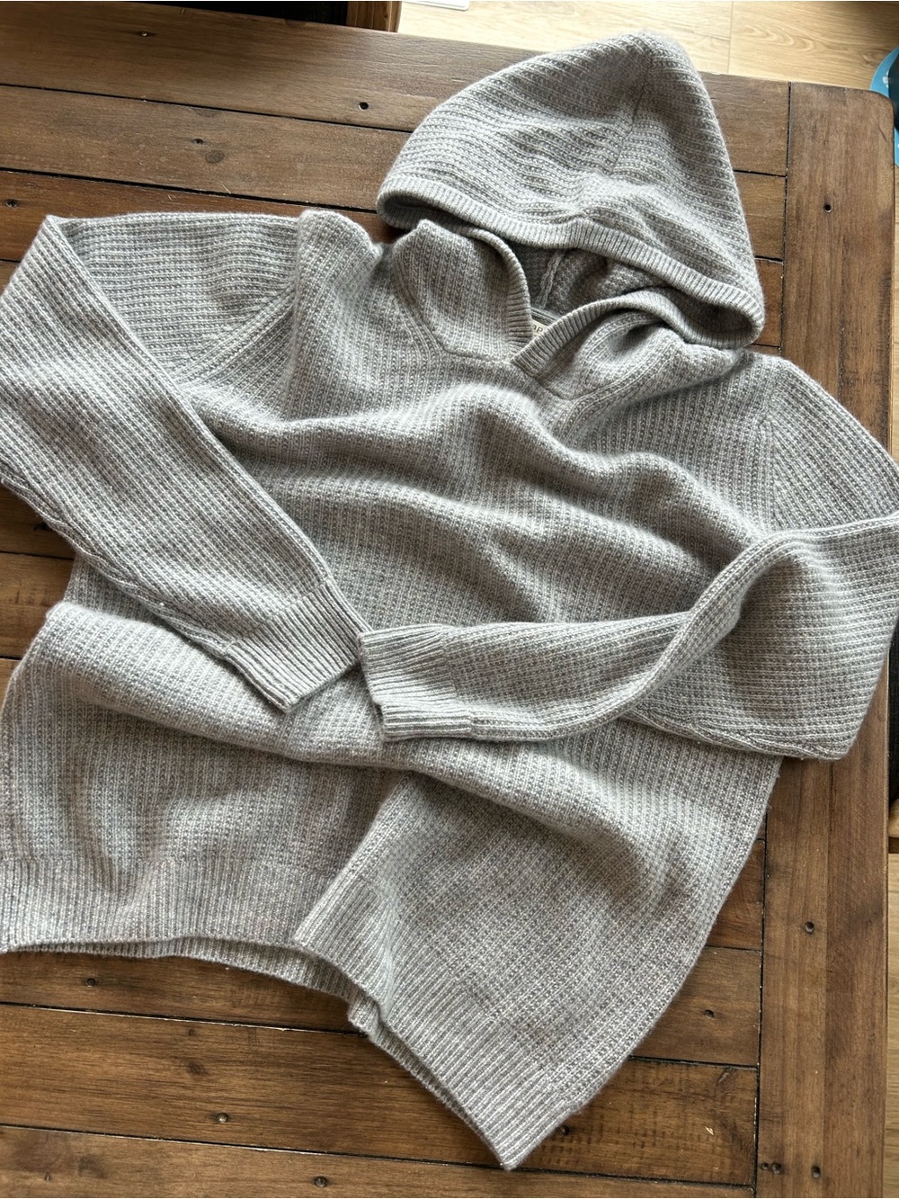 Nap 100% Cashmere Hooded Sweater Gray M - Picture 3 of 11